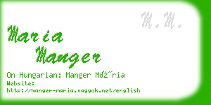 maria manger business card